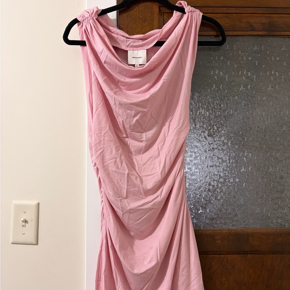 Reformation Pink Cowl Mini Dress | Never Worn